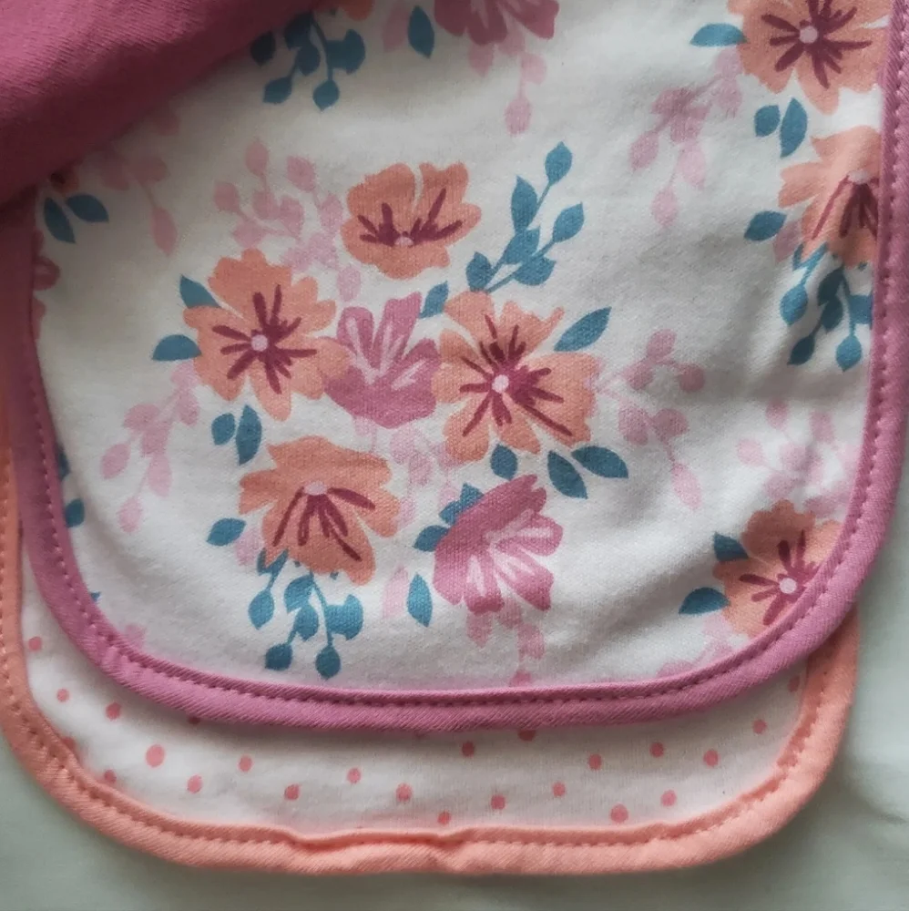 5 Pack Baby Girls Bibs